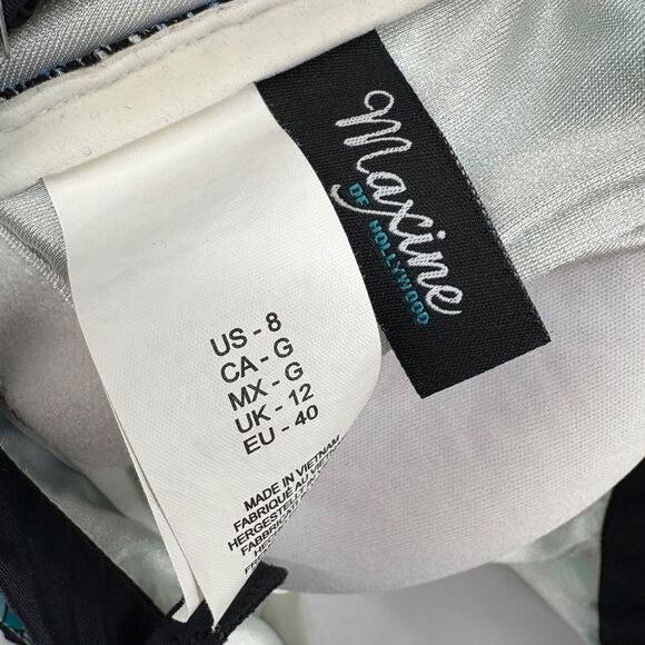 Maxine of Hollywood Floral One-Piece Swimsuit Size 8 Blue Black White Retro - Picture 12 of 12